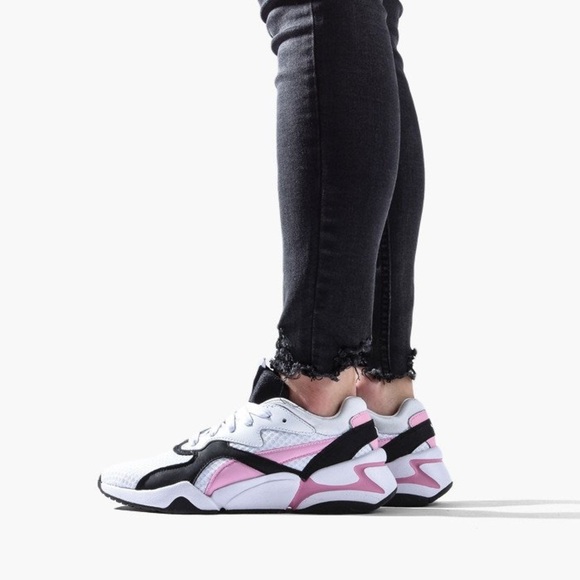 Black White Pink Puma Nova 90s Bloc - Picture 1 of 8
